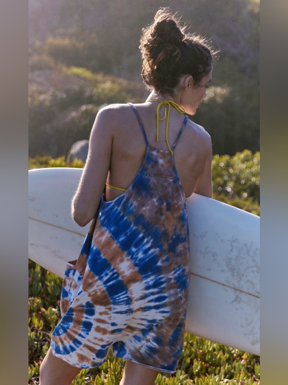NWT FREE PEOPLE MOVEMENT HOT SHOT PRINTED ROMPER BLEACHED DYE RUSTY COMBO - Picture 2 of 3